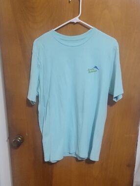 Tommy Bahama Light Aqua Short-Sleeve Crew Tee with Logo